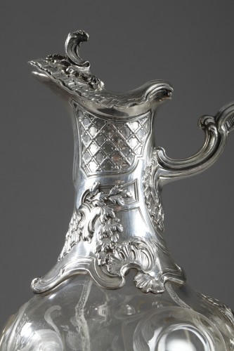 Ernie - Aiguière ou carafe en argent et cristal Circa 1880-1890 - Napoléon III