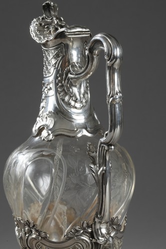 Napoléon III - Ernie - Aiguière ou carafe en argent et cristal Circa 1880-1890