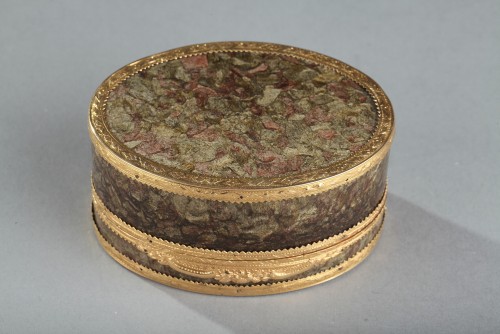 18th century - 18th-century Gold box with miniature on ivory Elisabeth Auguste Palatina