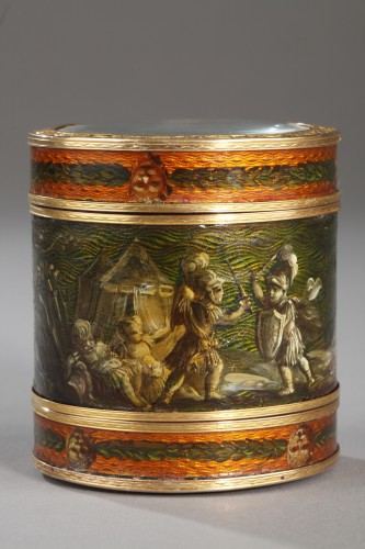 18th century box with miniature signed Bardin and gold - Objects of Vertu Style Louis XV