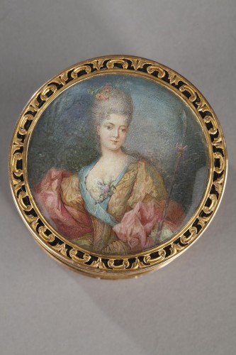 Objects of Vertu  - 18th century box with miniature signed Bardin and gold