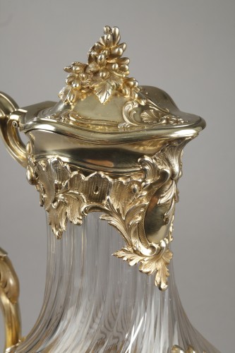  - Tetard frères - A silver and crystal pair of jugs