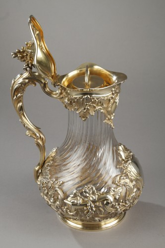 Antiquités - Tetard frères - A silver and crystal pair of jugs