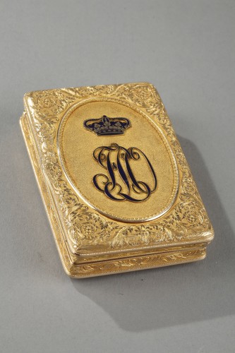 Boite en or au chiffre du Duc d'Orléans - Objets de Vitrine Style Louis-Philippe