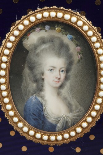 Gold and enamel writting case. Louis XVI - 