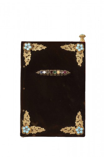 Early 19th century dance Card with acrostic message in precious stones