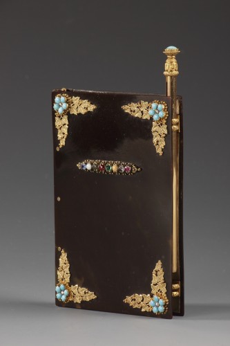 Early 19th century dance Card with acrostic message in precious stones - Objects of Vertu Style Restauration - Charles X