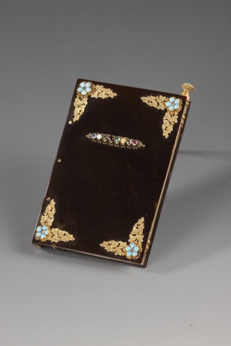 Objects of Vertu  - Early 19th century dance Card with acrostic message in precious stones