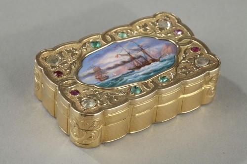 A swiss enamelled gold snuff-box for the oriental market. circa 1820-1830  - Objects of Vertu Style Louis-Philippe