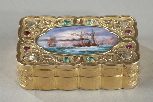 Objects of Vertu  - A swiss enamelled gold snuff-box for the oriental market. circa 1820-1830 