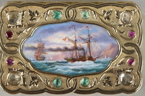 A swiss enamelled gold snuff-box for the oriental market. circa 1820-1830  - Louis-Philippe