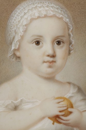 XIXe siècle - Portait miniature sur ivoire de Davida Angélique Marguerite Schickler