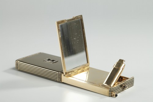 20th century - Gold and Enamel Minaudière Art Deco 1920-1930.