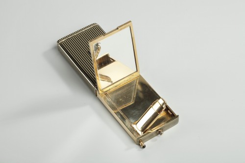 Antiquités - Gold and Enamel Minaudière Art Deco 1920-1930.