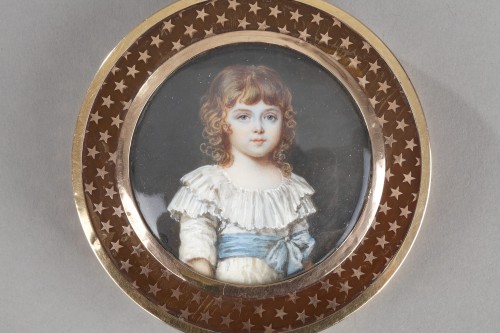 XVIIIe siècle - Boite en écaille, or et miniature fin du XVIIIe siècle
