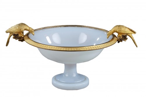 Coupe en opaline, monture bronze doré