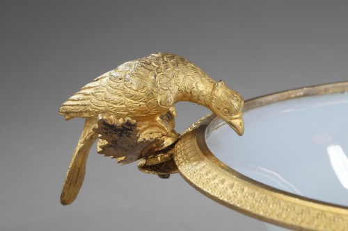 Verrerie, Cristallerie  - Coupe en opaline, monture bronze doré