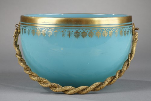 19th century - Charles X blue opaline cup