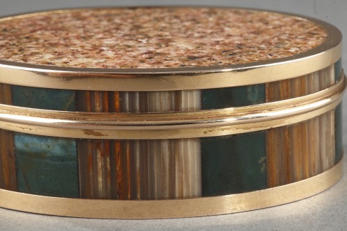 Tabatière or, agate, pierres dures circa 1790 - Louis XVI