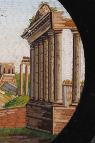 Desk stand in marble and micromosaic. Attributed to CESARE ROCCHEGGIANI.  - Napoléon III