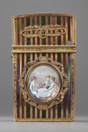 Gold panel and venis Martin writing case. Louis XV period - Objects of Vertu Style Louis XV