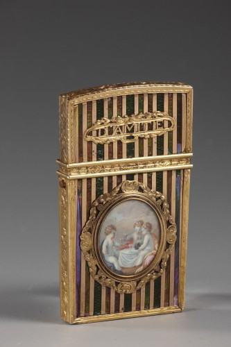 Gold panel and venis Martin writing case. Louis XV period - 