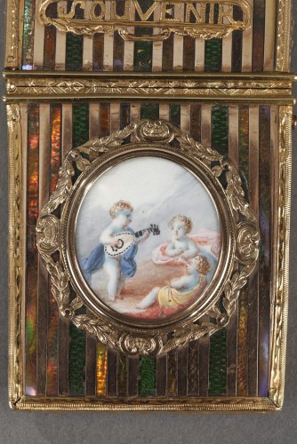 Gold panel and venis Martin writing case. Louis XV period - Louis XV