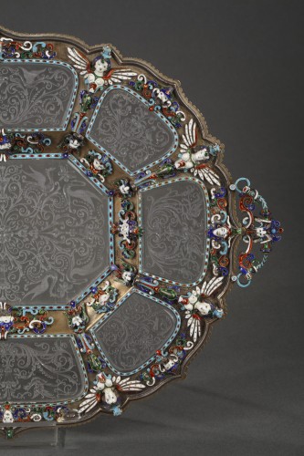 19th century - An Austrian Historicist Rock-Crystal, Silver-Gilt and enamel dish