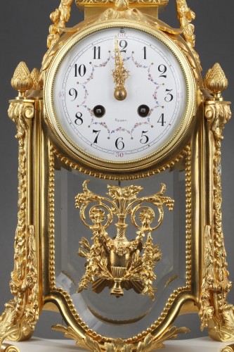 Pendule en bronze doré, cristal et marbre XIXe siècle - Horlogerie Style Napoléon III