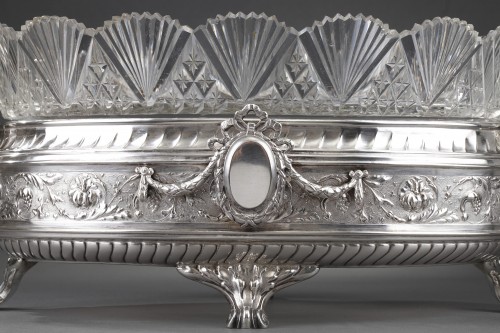 Antique Silver  - Late 19th century silver and cut-crystal jardiniere