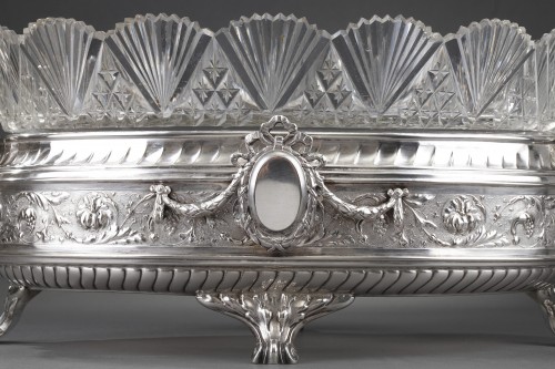 Argenterie et Arts de la table  - Jardinière en cristal et argent 