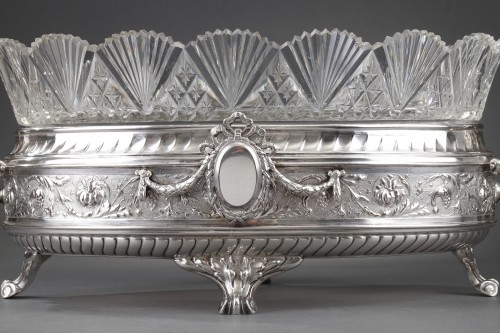 Late 19th century silver and cut-crystal jardiniere - 