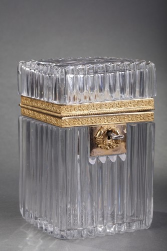 Coffret en cristal et monture bronze doré Charles X - Verrerie, Cristallerie Style Restauration - Charles X