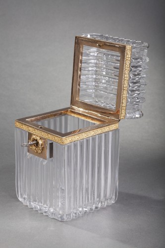 Restauration - Charles X - Cut-crystal casket with a  &quot;bamboo&quot; cut