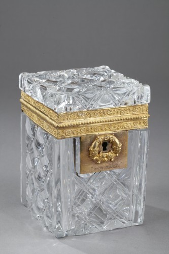 Coffret en cristal et monture bronze doré. Charles X - Objets de Vitrine Style Restauration - Charles X