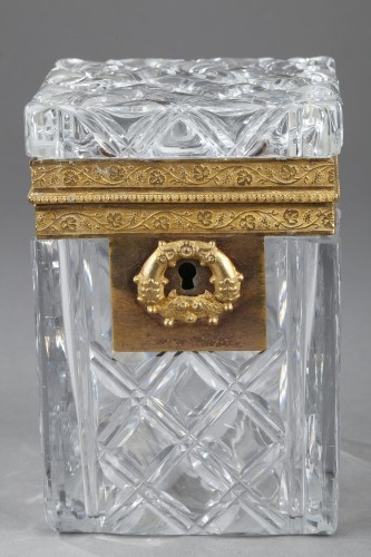 Objects of Vertu  - Rectangular shaped box with blown and cut crystal