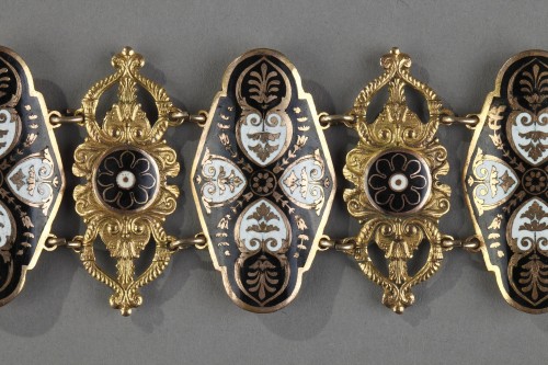 Bracelet émail et pomponne Début du XIXe siècle - Ouaiss Antiquités