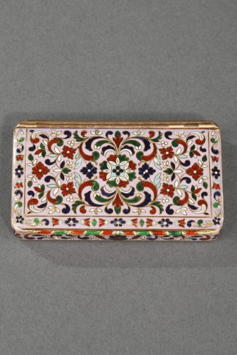 Mid-19th century Gold and champlevé enamel snuffbox - Objects of Vertu Style Restauration - Charles X