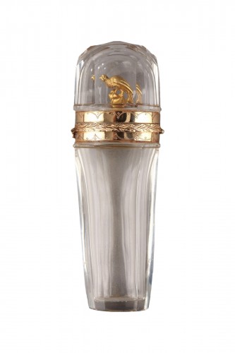 18th century Gold an cut crystal perfume Flask