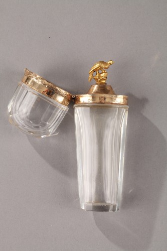 18th century Gold an cut crystal perfume Flask - 