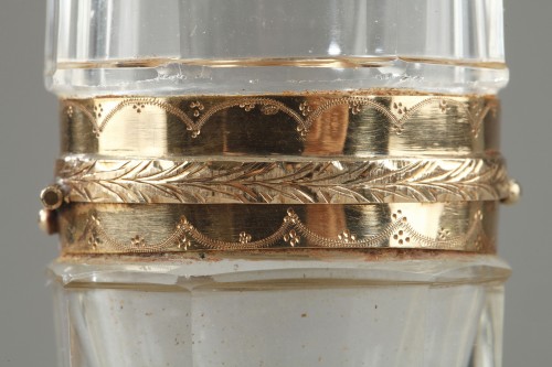 Louis XVI - 18th century Gold an cut crystal perfume Flask