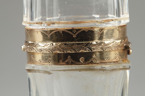 Antiquités - Flacon en cristal et or XVIIIe siècle