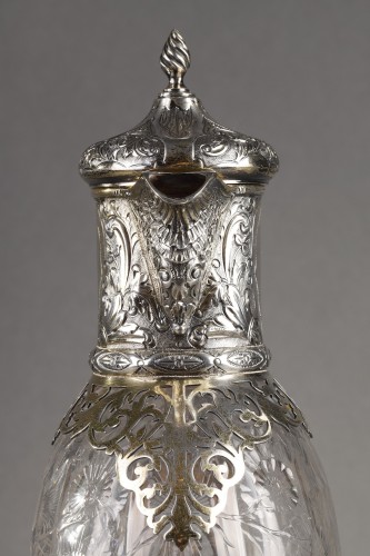 Art nouveau - A silver, vermeil and cut crystal ewer by Charles Edwards London 1900