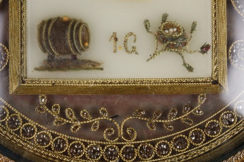 Mid-19th century box with gold, and rebus in wax - Louis-Philippe