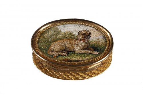 Early 19th century gold and micromosaic vinaigrette - Workshop of A.Aguatti