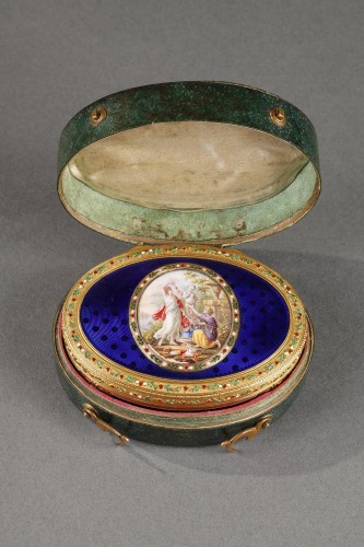 Exceptional 18th century enamelled gold box - Objects of Vertu Style Louis XVI