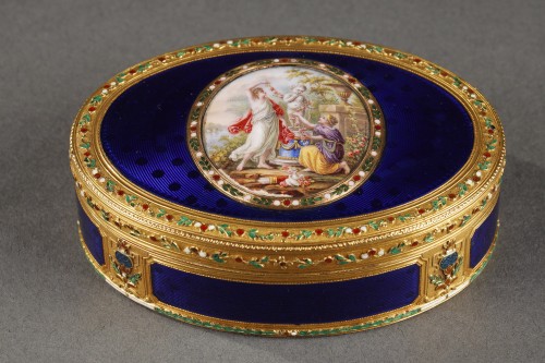 Exceptional 18th century enamelled gold box - 
