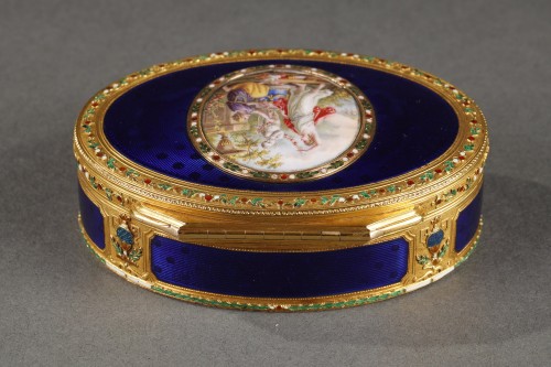 Exceptional 18th century enamelled gold box - Louis XVI
