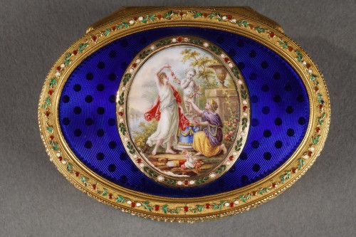 Antiquités - Exceptional 18th century enamelled gold box