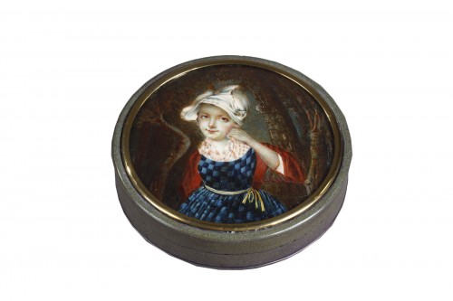 Boite avec miniature sur ivoire, fin du XVIIIe siècle